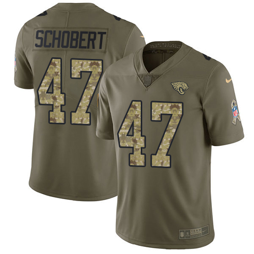 Jacksonville Jaguars #47 Joe Schobert Olive Camo Youth Stitched NFL Limited 2017 Salute To Service Jersey->youth nfl jersey->Youth Jersey